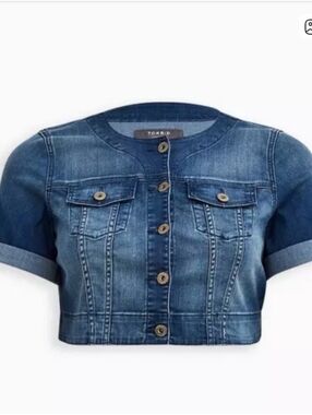 Torrid Blue Cropped Denim Jacket